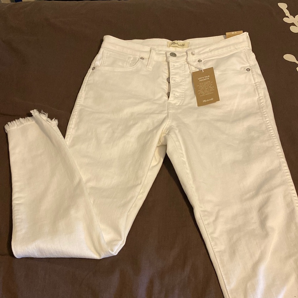 NWT Madewell High Rise Skinny Jeans in White.